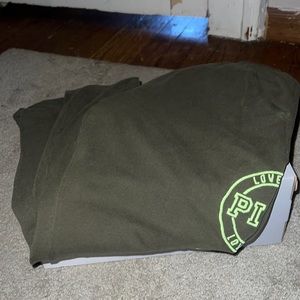 Dark green pink joggers